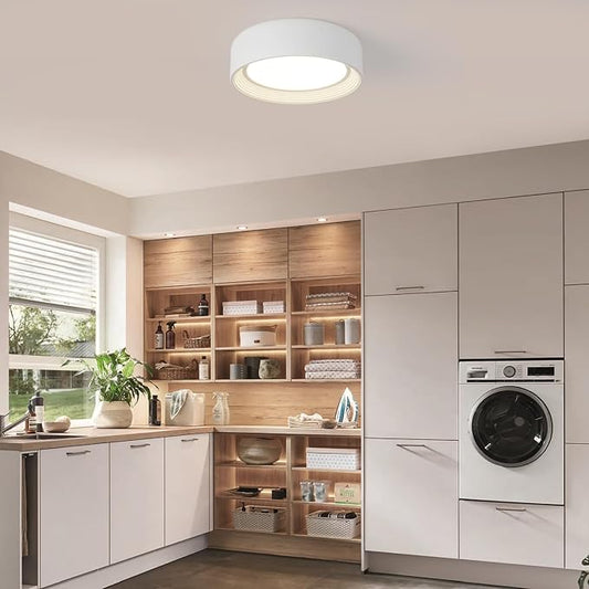 Dimmable Led Flush Mount Ceiling Light,11.8 Inch Round White Lighting Fixtures,5CCT 3000K-6000K Modern Close to Ceiling Lights for Kitchen,Hallway,Entryway,Laundry Room