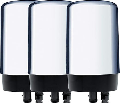 Brita Replacement Water Filter for Faucet Mount, Removes 99% of Lead, Sink Filtration System, Chrome, 3 Count