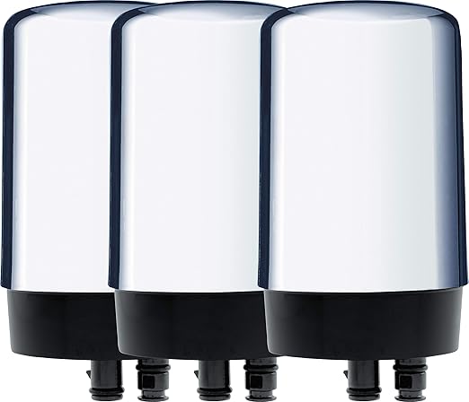 Brita Replacement Water Filter for Faucet Mount, Removes 99% of Lead, Sink Filtration System, Chrome, 3 Count