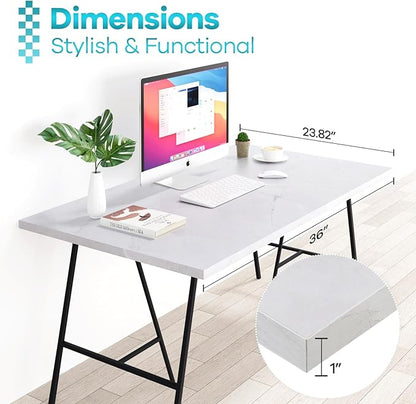 Kaboon 36x24 inches Tabletop, Solid One-Piece Desktop for Sit Stand Desk, Double Desks, L Desk DIY,Wood Countertop Home or Commercial Use,1 inch Thick, White Rock