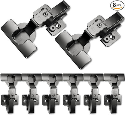 8 Pack Soft Close Cabinet Hinges for Kitchen Frameless Cabinets Inset Self-Closing Concealed Hinge 110° 4D Adjustment Speed Control Ideal for Upgrading Cabinet Doors and Drawers