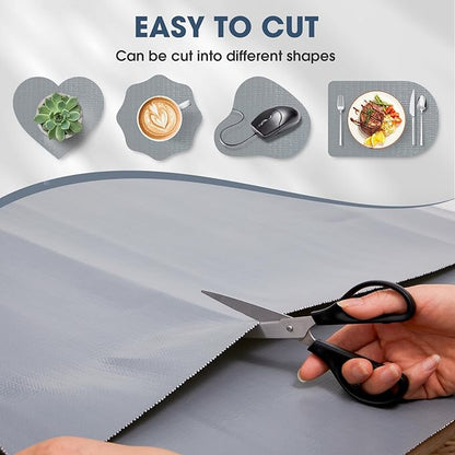 Drawer and Shelf Liner, Non-Slip Kitchen Cabinet Liners Non-Adhesive Thick Strong Grip Waterproof Washable Mats Protect Dresser Shelves Cupboard Bathroom Cabinets, Pure Gray, 24 in X 20 FT