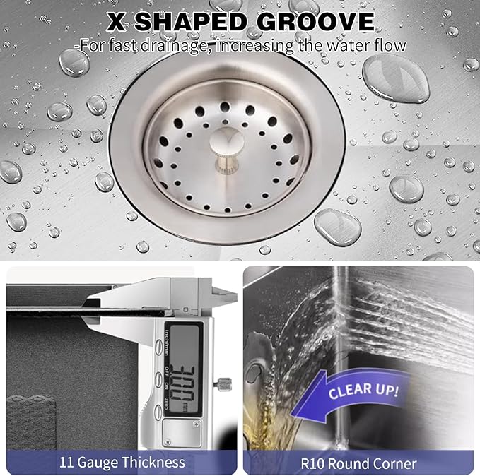 Kitchen Sink Workstation,32"x19" Stainless Steel Undermount Single Bowl Sink Built-in Ledge Drop In Workstation Sink Design For Placing/Sliding Accessories-Cutting Board,Drying Rack,Colander