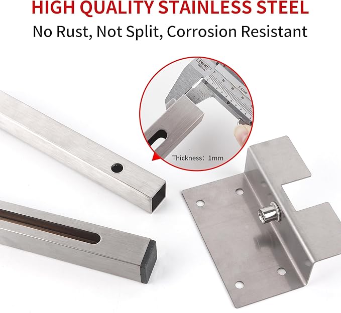 CPT-4 Undermount Sink Supports Brackets Adjustable Stainless Steel Installation Kit for Heavy Duty Undermount Kitchen Sink (20-31.5 inches（51-80cm）)