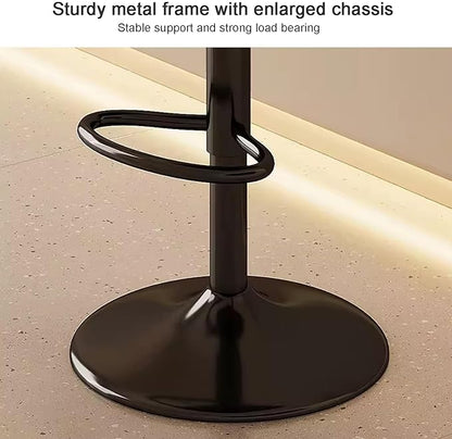Counter Height s with Back, Faux Leather Adjustable Chairs for Kitchen Island,Beige-Black Leg