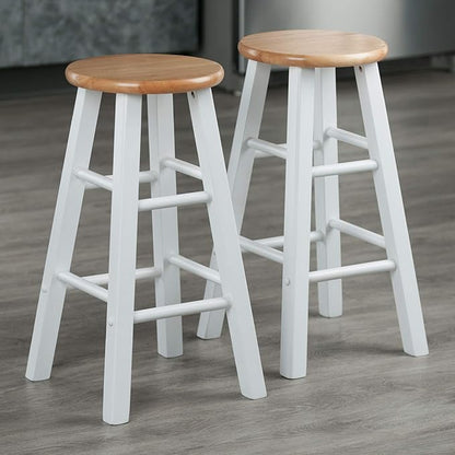 Winsome Element Counter Stools, Natural & White, 24", 2 Piece Set