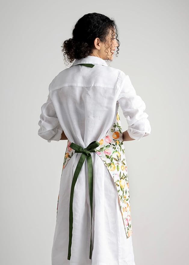 Maison d' Hermine 100% Cotton Apron for women with Pocket Kitchen Chef Apron for Men Cooking Mothers Day Gifts