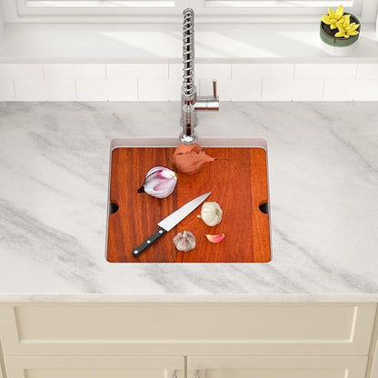 Dcolora 18 In. Undermount Granite Composite Bar Sink Single Bowl Workstation, White Quartz Kitchen Sink, 18" x 18" x 10" #DC-GU0001WS