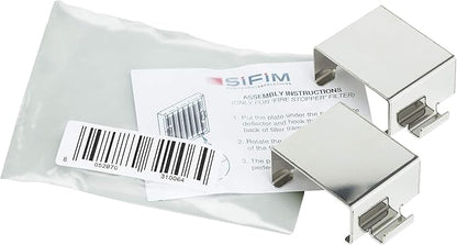 snap-on clip adapter accessory. Retrofits commercial kitchen exhaust grease range hood filters to specific hanging hook type hood manufacturers and high airflow applications