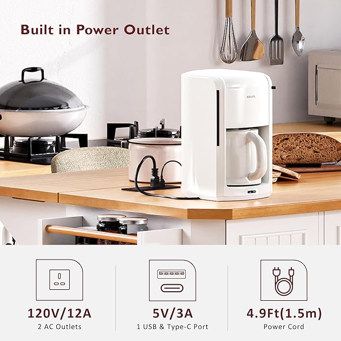Modern Dining Table 56 Inch Kitchen Island with Drop Power Outlet Counter Wood Console Luxury Living Room,White-MDF