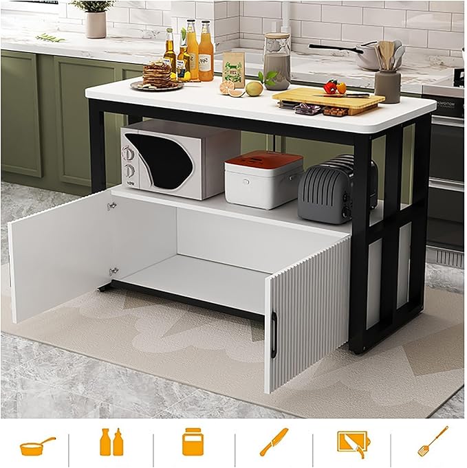 Kitchen Island with Storage, Coffee Bar Cabinet/Bakers Racks for Kitchens; Dining Room Furniture Cabinet, Modern Sideboard Buffet Cabinets for Dining Room, Bathroom, Entryway(C,100x30cm/39.37x11.81in)