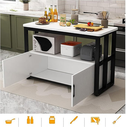 Kitchen Island with Storage, Coffee Bar Cabinet/Bakers Racks for Kitchens; Dining Room Furniture Cabinet, Modern Sideboard Buffet Cabinets for Dining Room, Bathroom, Entryway(C,120x50cm/47.24x19.69in)