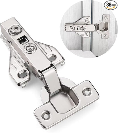 Probrico 18 Pairs Soft Closing Cabinet Hinges - Full Overlay Concealed Face Frame Corner for Kitchen Cabinets