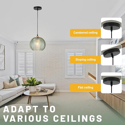 Green Glass Pendant Light Set of 2 Modern Globe Pendant Lighting Farmhouse Gold Pendant Light Hand-Blown Ribbed Chandelier Kitchen Island Lighting for Dining Room Bar