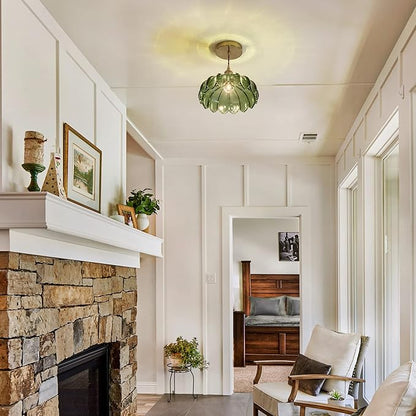 Glass Pendant Lights Kitchen Island, Vintage Pendant Light Fixtures Green Dining Room Light Fixtures Over Table, Pendant Lighting for Kitchen Island, Schoolhouse, Entryway, Foyer, E26