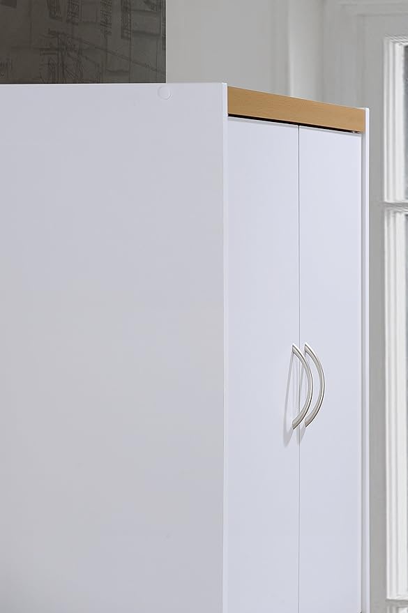 Hodedah 4 Door Kitchen Pantry with Four Shelves, White