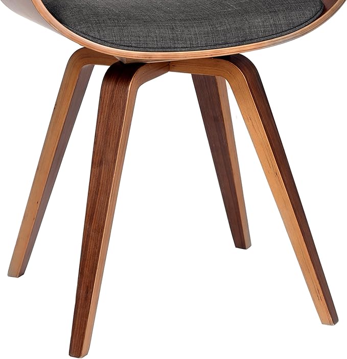 Armen Living Summer Modern Chair In Charcoal Fabric and Walnut Wood