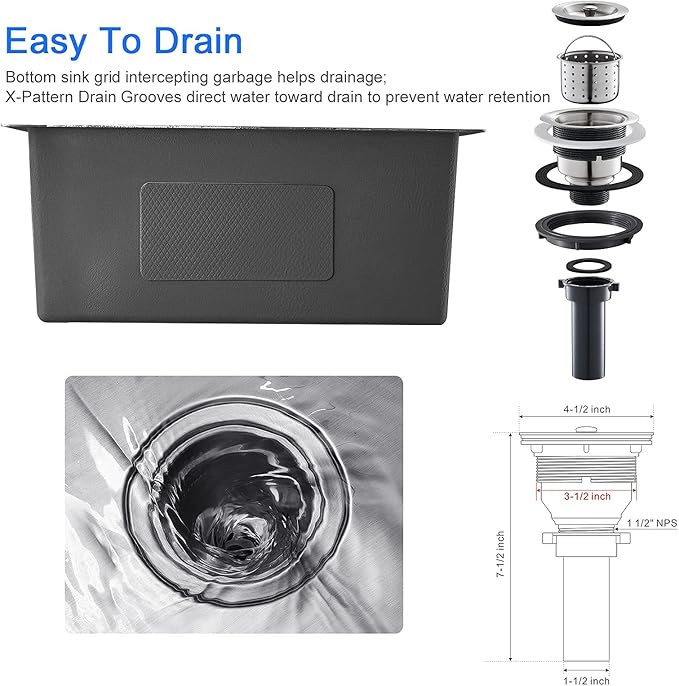MENATT 22-inch Drop in Kitchen Sink Brushed, SUS304 Stainless Steel Topmount Kitchen Bar Prep Sink, Single Bowl Workstation Kitchen Sinks, 22" x 18" x 9"