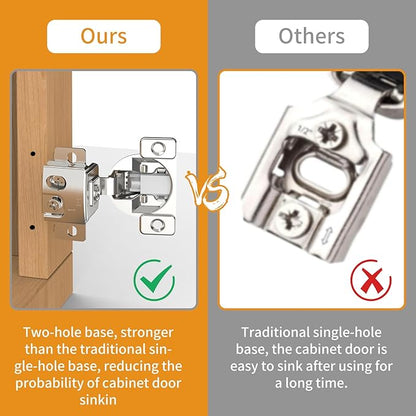 Chibery 20 Pack 1-1/4" Overlay 3D Soft Close Concealed Hinge, Face Frame Door, Small Angle Slow Close, Self Closing Hidden Satin Nickel, 105° Concealed Stainless Steel Hinges for Kitchen Cabinet Door