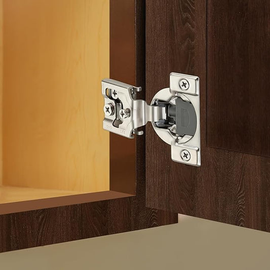 Home Expert 2 Pack (1 Pairs) 3/4" Overlay Soft Close Cabinet Hinges, Satin Nickel Stainless Steel Concealed Hinges with 3D Self-Closing for Face Frame Doors & Kitchens