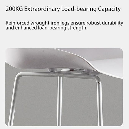 Minimalist Plastic PP Stools Backless with Metal Legs, Kitchen Island Dining Chairs with Comfortable Footrest, Counter Height Stools for Counter,Grey-75cm