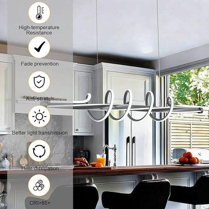 Modern Chandelier,Dimmable Modern Led Pendant Light for Dining Room,Gold Chandelier Light Fixture Modern Dining Room Light Light Fixture over Table,Color Changing Kitchen Island Lighting via Remote