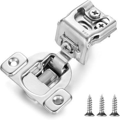 (4 Pack) 1-3/8 Inch Overlay Soft Close Concealed European Cabinet Hinges, for Face Frame Kitchen Door, with Brushed Nickel