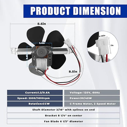 S97012248 97012248 99080492 Range Hood Fan Motor Fit for Br-oan Nu-Tone LL6300 RL6100 Range Hood - Replace 99080363 BP17 99080533 1172615 byTOMOON