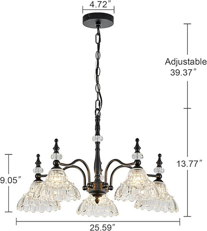 HDDFL Chandeliers Light Fixture 5 Lights Chandelier Lamp Modern Pendant Lighting Fixtures Hanging Lamps for Dining Room Kitchen Entryway Living Room Bedrooms Foyer Entrance
