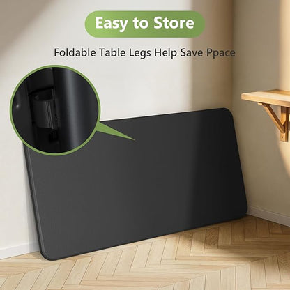 5ft Folding Table, Heavy Duty Plastic Card Table with Foldable Steel Legs, Metal Frame Support up to 500 lb, Portable for Indoor, Outdoor, Picnic, Camping, Dining, Party, Black