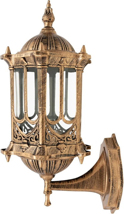 Retro Exterior Wall Light,Fixture Shade Lantern Sconce,Antique Copper Color Porch Light Outdoor Lamp,Home Sconce Light for Front Doors, Sheds, Hallways, Terraces, Aisles, Garages, Porches