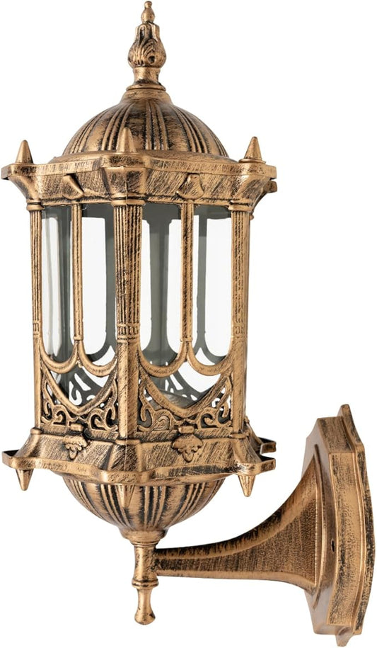 Retro Exterior Wall Light,Fixture Shade Lantern Sconce,Antique Copper Color Porch Light Outdoor Lamp,Home Sconce Light for Front Doors, Sheds, Hallways, Terraces, Aisles, Garages, Porches
