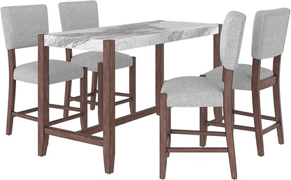 Mid Century Modern Bar Stools Set of 4, 40.4" Counter Stools with Back, Linen Upholstered Barstools Chairs for Kitchen Island Dining Room, Beige，Grey,for Living Room