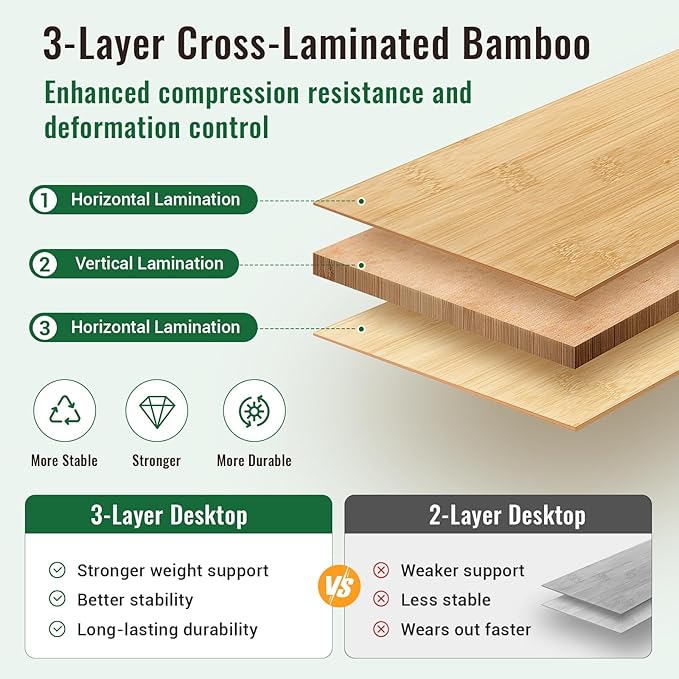 KingCamp 4-Fold Bamboo Camping Table with Serrated Adjustable Legs (16.5" to 27.6"), Heavy-Duty Aluminum Frame & Carry Bag for Outdoor, RV, Picnic, Beach