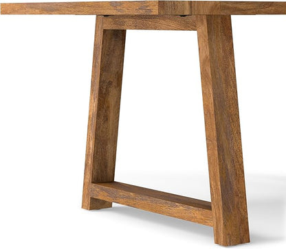 SIMPLIHOME Whitley Dining Table - 72 inch Wide Solid Mango Wood Rectangular Table in Burnt Wax, Modern Farmhouse Style for Dining Room or Kitchen with Extra-Thick Trestle Base, Seats 6
