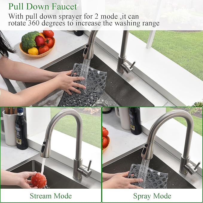33 Inch Drop In Kitchen Sink with Faucet Combo-Brovy 33x19 Top Mount Stainless Steel Kitchen Sink Drop In 18 Gauge Single Bowl Deep Kitchen Sinks with Mat& Drainer