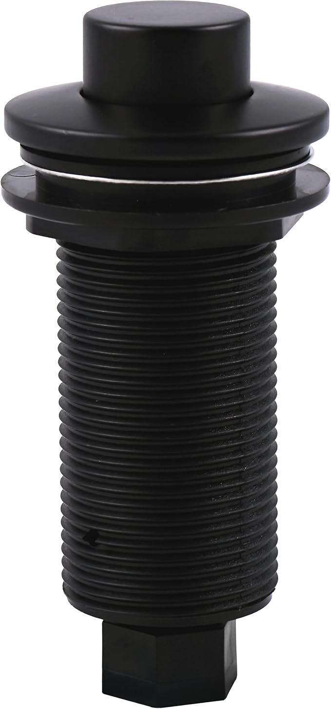Westbrass ASB-RB3-62 Sink Top Waste Disposal Replacement Air Switch Trim Only, Raised Button, Matte Black