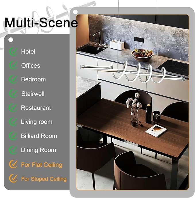 Elegant Led Chandelier,Dimmable Modern Chandelier Led Pendant Light,Gold Dining Room Chandelier Light Fixture for Kitchen Island Lighting with Remote