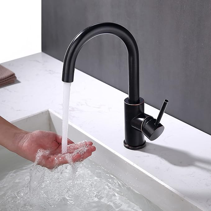 Oil Rubbed Bronze Bar Faucet Single Hole, WiPPhs ORB Wet Bar Faucets with Single Handle for Kitchen Sink and Mini Deck Mounted