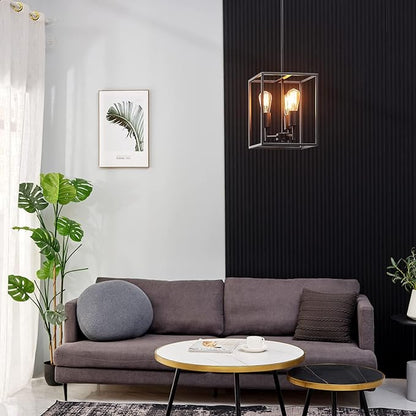 Globe Electric 60886 Heath 3-Light Convertible Flush Mount Ceiling Light Chandelier, Matte Black, Bulb Not Included