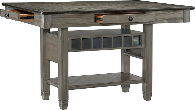 Lexicon Saratoga 5-Piece Counter Height Dining Set, Coffee/Antique Gray