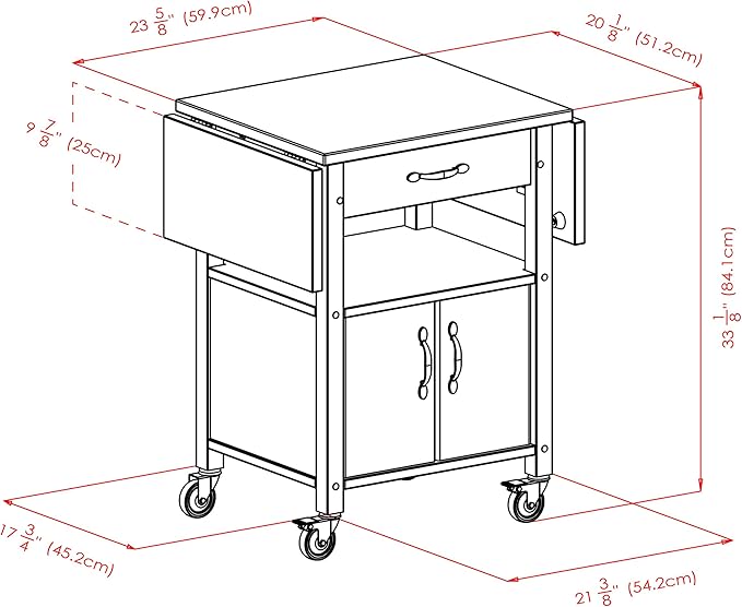 Winsome Wood/Veneer Mobile Kitchen Cart with Lockable Wheels, Beech (84920)