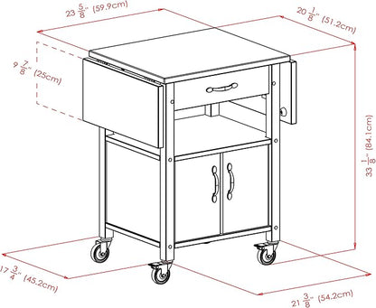 Winsome Wood/Veneer Mobile Kitchen Cart with Lockable Wheels, Beech (84920)