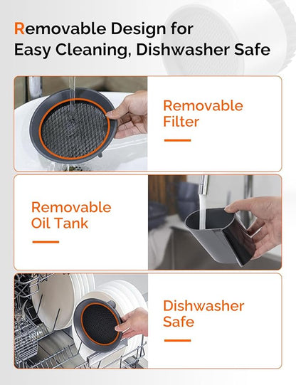 Portable Kitchen Range Hood – Quiet 3-Speed Countertop Exhaust Fan with Dual Carbon Filters, Large Oil Cup, Easy-Clean & Detachable Design, Perfect for Apartments, Dorms & RVs