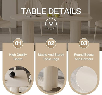 Dining Table Set for 8, Modern Kitchen Table with 8 Chairs, Dining Room Table Set for Kitchen,Dining Room,Home & Office (70.86" White Table with 8 Chairs)