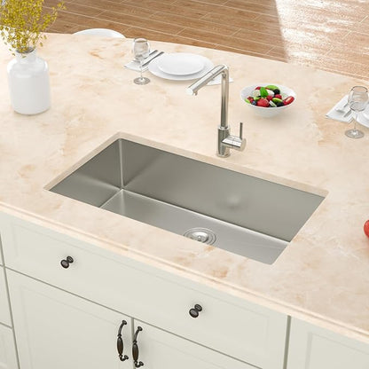 32 Inch Kitchen Sink Undermount -32x19x9 Stainless Steel Sinks Single Bowl kitchen sinks 304 18 Gauge 9" Deep Basin