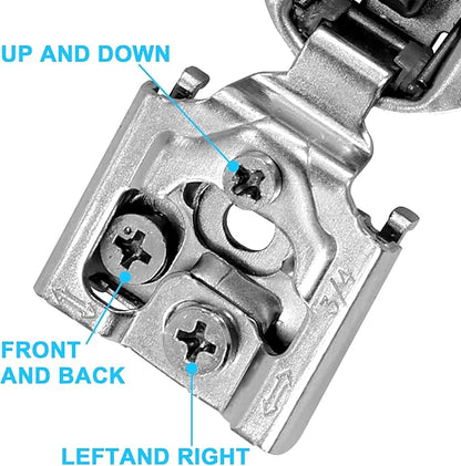 3/4 Inch Overlay Soft Close Cabinet Hinges, 6 Pack Slow Soft Close Hinges for Kitchen Cabinets Satin Nickel Hidden Self Closing Kitchen Cabinet Hinges for Cupboard