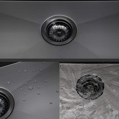 SHACO 33x22 Black Drop In Kitchen Sink, 33 Inch Large Top Mount Gunmetal Black Farmhouse Sink, Single Bowl Basin 16 Gauge SUS304 Stainless Steel Wet Bar Prep Sink