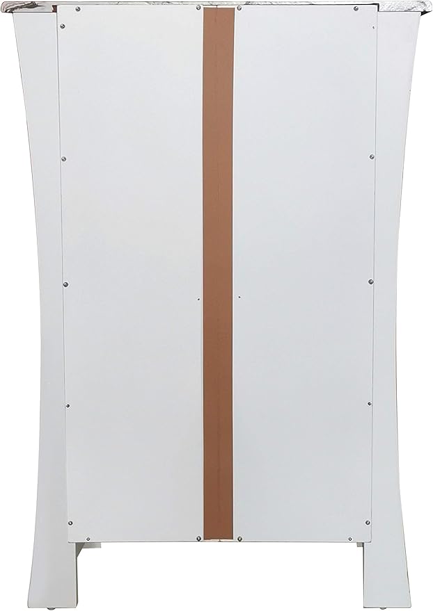Kings Brand Hiland Bar Cabinet Wine Storage With Glass Holders & Drawer, White, White