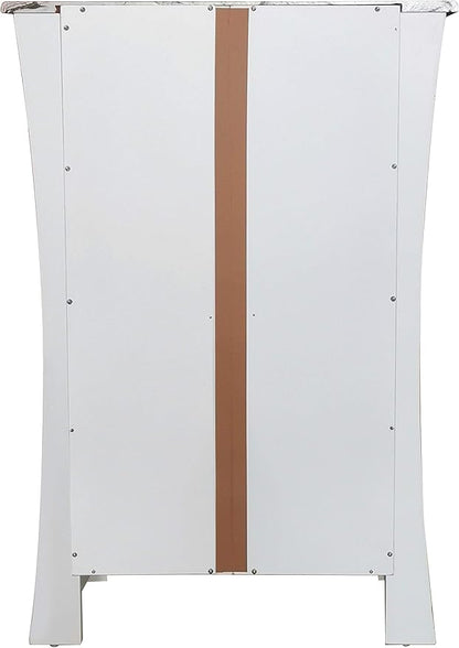 Kings Brand Hiland Bar Cabinet Wine Storage With Glass Holders & Drawer, White, White
